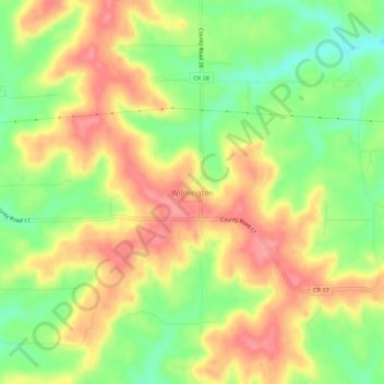 Wilmington topographic map, elevation, terrain