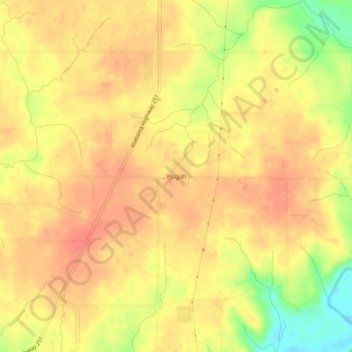 Pisgah topographic map, elevation, terrain