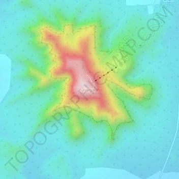 Pavagadh topographic map, elevation, terrain