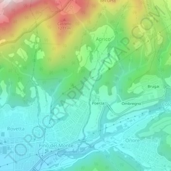 Pret topographic map, elevation, terrain