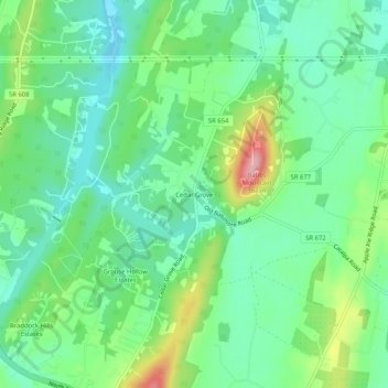 Cedar Grove topographic map, elevation, terrain
