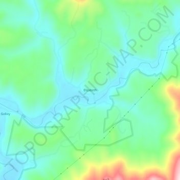 Elizabeth topographic map, elevation, terrain