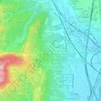 Loché topographic map, elevation, terrain