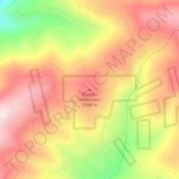Copper Mountain topographic map, elevation, terrain