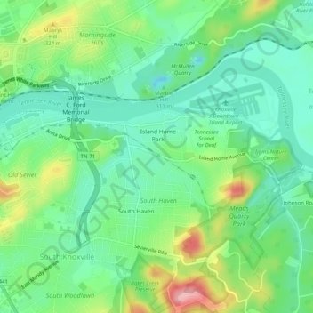 Island Home topographic map, elevation, terrain
