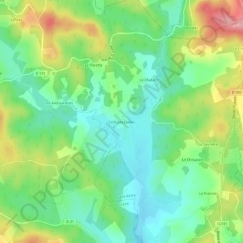 Cros Les Ganes topographic map, elevation, terrain