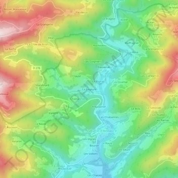 La Gageyre topographic map, elevation, terrain