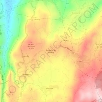 Carvalhal do Estanho topographic map, elevation, terrain