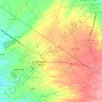 Carasuche topographic map, elevation, terrain