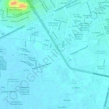C topographic map, elevation, terrain