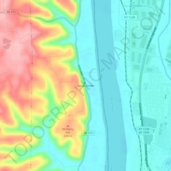 Sugar Grove topographic map, elevation, terrain