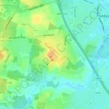Row Town topographic map, elevation, terrain