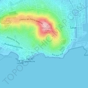 Colline de Chabanette topographic map, elevation, terrain