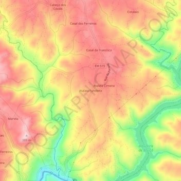 Atalaia Fundeira topographic map, elevation, terrain