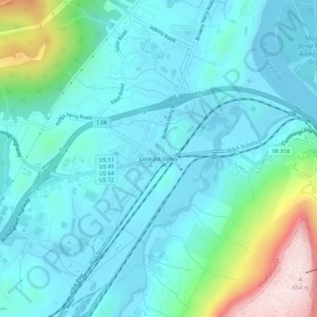 Lookout Valley topographic map, elevation, terrain
