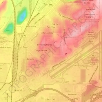 Mountain Park topographic map, elevation, terrain