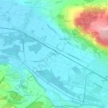 Feldhof topographic map, elevation, terrain