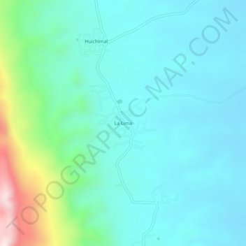 La Lima topographic map, elevation, terrain