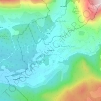 Valentins topographic map, elevation, terrain