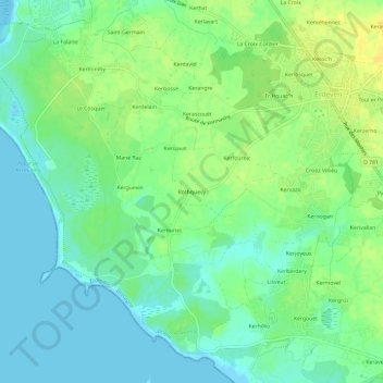 Rothquevy topographic map, elevation, terrain