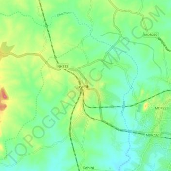 Jasidih topographic map, elevation, terrain