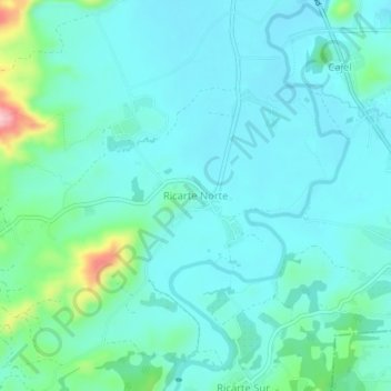 Ricarte Norte topographic map, elevation, terrain