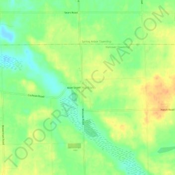 Horton topographic map, elevation, terrain