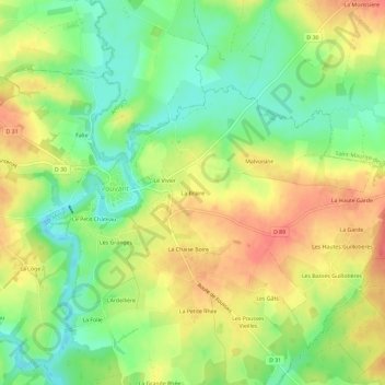 La Braire topographic map, elevation, terrain