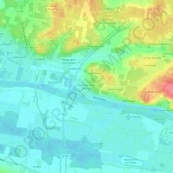 Repos de Saint-Martin topographic map, elevation, terrain