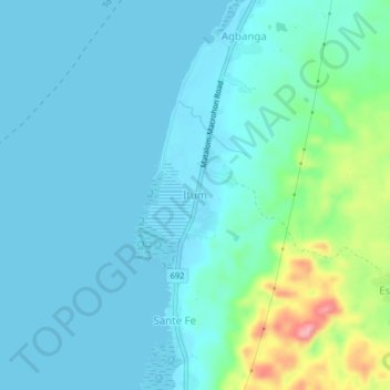 Itum topographic map, elevation, terrain