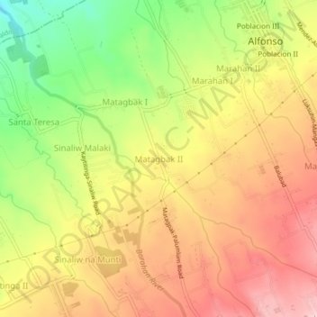 Matagbak II topographic map, elevation, terrain