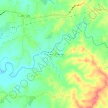 Sapang Dayap topographic map, elevation, terrain