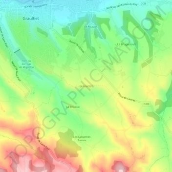 Le Fourcat topographic map, elevation, terrain