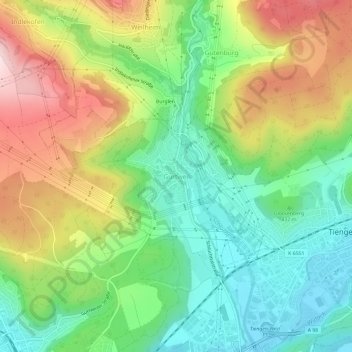 Gurtweil topographic map, elevation, terrain