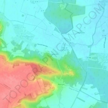 Loutteville topographic map, elevation, terrain