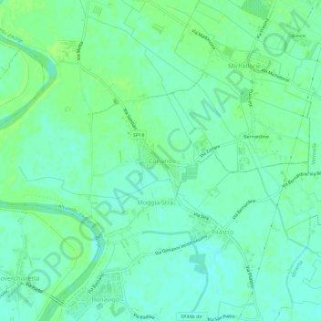 Coriano topographic map, elevation, terrain