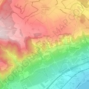 Mont-le-Vieux topographic map, elevation, terrain