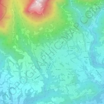 Tisoi topographic map, elevation, terrain
