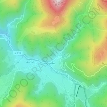 Espiadet topographic map, elevation, terrain