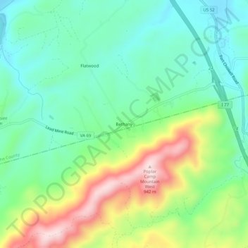 Bethany topographic map, elevation, terrain