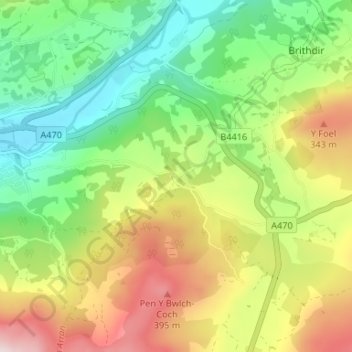 Tabor topographic map, elevation, terrain