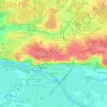 Saint-Jean topographic map, elevation, terrain