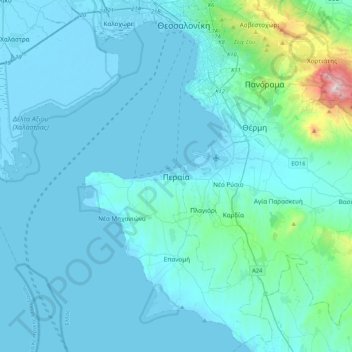 Perea topographic map, elevation, terrain