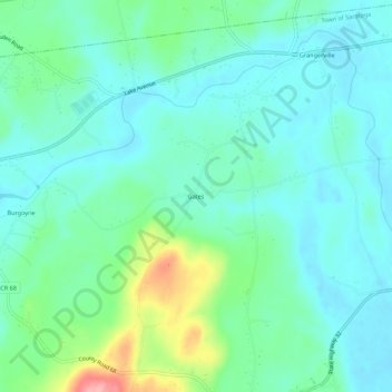 Gates topographic map, elevation, terrain