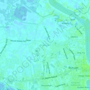 Doongan topographic map, elevation, terrain