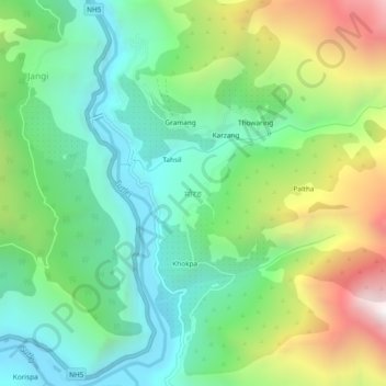 Morang topographic map, elevation, terrain