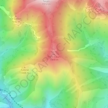 Mont Court topographic map, elevation, terrain