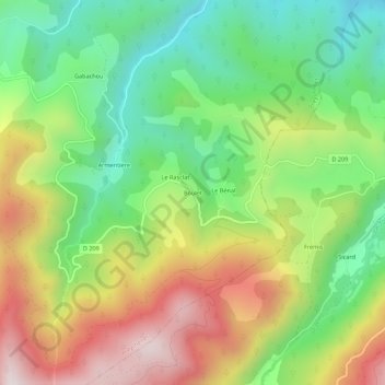 Boulet topographic map, elevation, terrain