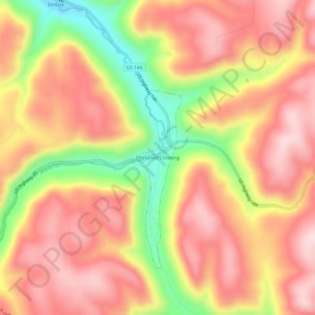 Cheyenne Crossing topographic map, elevation, terrain