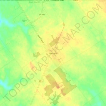 Marysville topographic map, elevation, terrain
